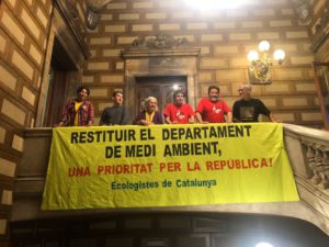 Ecologistes de Catalunya reclama la Conselleria de Medi Ambient durant l’entrega de premis de Medi Ambient de 2018