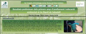 L’ADENC presentarà un pòster al 1er Congrés d’Ornitologia de les Terres de Parla Catalana!