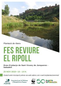L’ADENC organitza una nova plantada popular al riu Ripoll aquest diumenge en col·laboració amb WWF Barcelona