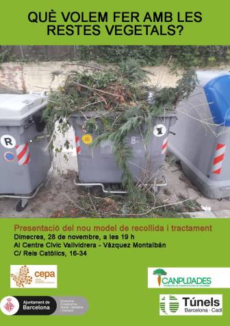 Presentat el projecte de recollida i compostatge de les restes vegetals dels barris de muntanya de Barcelona
