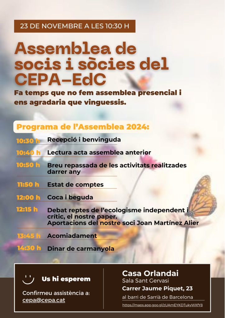 Vine l’Assemblea de socis i sòcies del CEPA-EdC any 2024